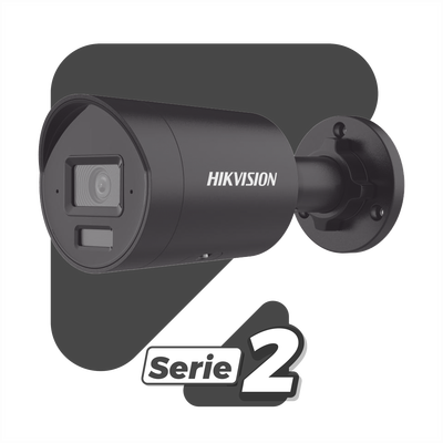 [Dual Light + 2 Micrófonos Integrados] Bala IP 4 Megapixel / Color Negro / Lente 2.8 mm / 40 mts Luz Blanca + 40 mts IR / ACUSENSE / Exterior IP67 / WDR 120 dB / PoE / ONVIF / Micro SD / Metal / ACUSEEK