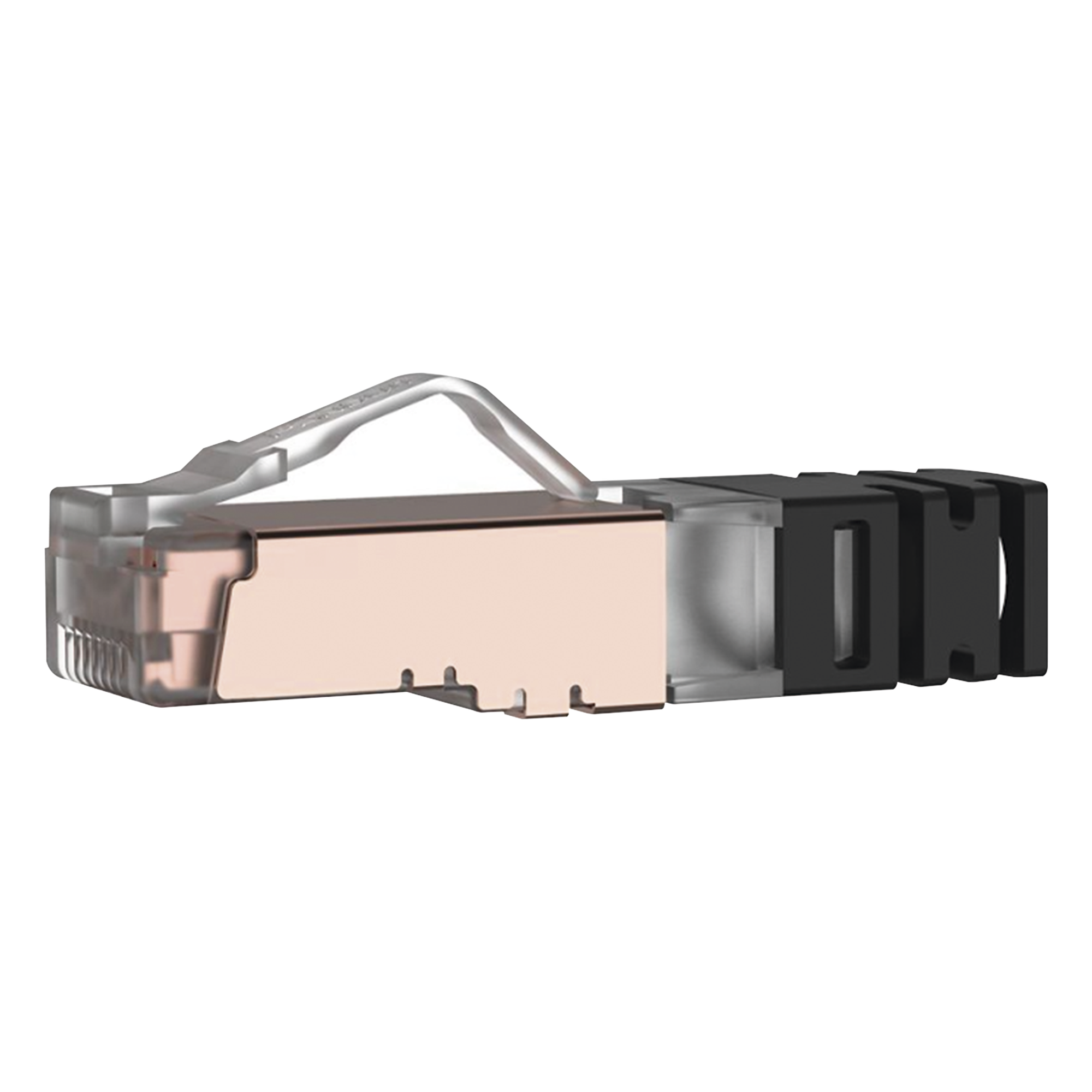 Plug RJ45 Cat6A Blindado, Para Cable Calibre 23-24 AWG, Chapado en Oro de 50 Micras, Paquete de 100 Piezas