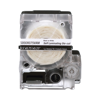 Casete de 300 Etiquetas Autolaminadas de 19.1 x 25.4 mm (0.75 x 1 Pulgadas), para Cables de 2 a 4 mm (0.08 a 0.16 Pulgadas) de Diámetro, Área de Impresión Color Blanco — PANDUIT · SKU S100X075VAM