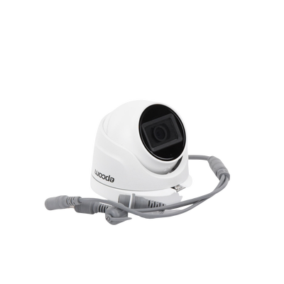 AUDIO POR COAXITRON / Domo TURBOHD 2 Megapixel (1080p) / Gran Angular 106° / Lente 2.8 mm / 20 mts IR EXIR / Exterior IP66 / 4 Tecnologías / dWDR / Metal
