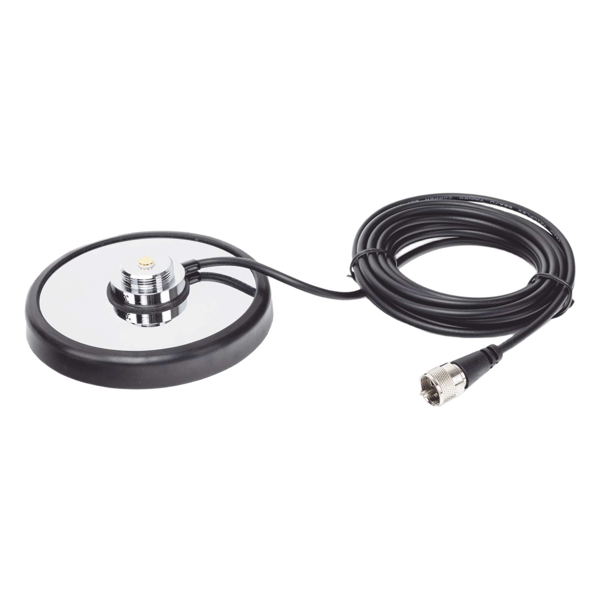 Montaje magnetico para antenas de 3/4" (Nmo), 5 m de cable RG-58A/U, conector UHF (PL-259) macho, diámetro de 5" · SKU 1240