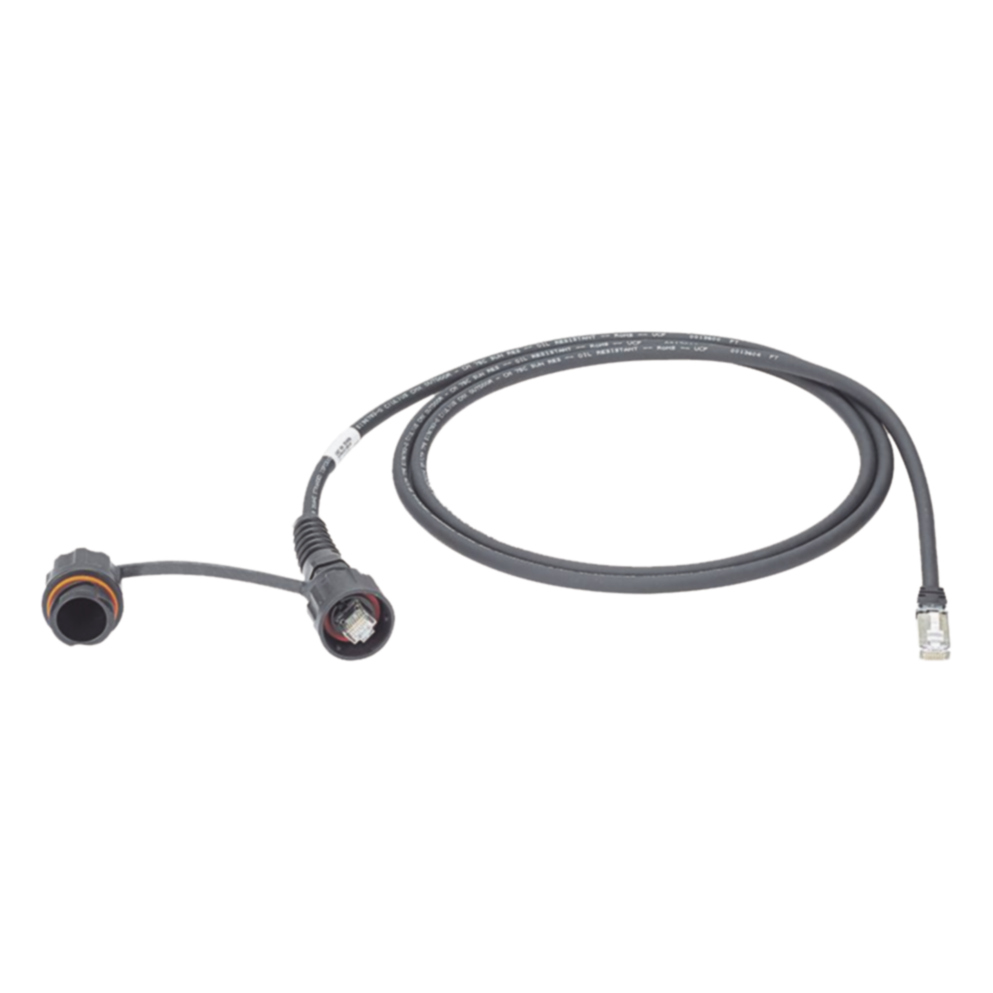 Patch Cord Cat6A IndustrialNet, UTP, Con Plug Industrial y Tapa en un Extremo, 1 Metro (3.28 Pies) — PANDUIT · SKU IUTP6X1MBLR