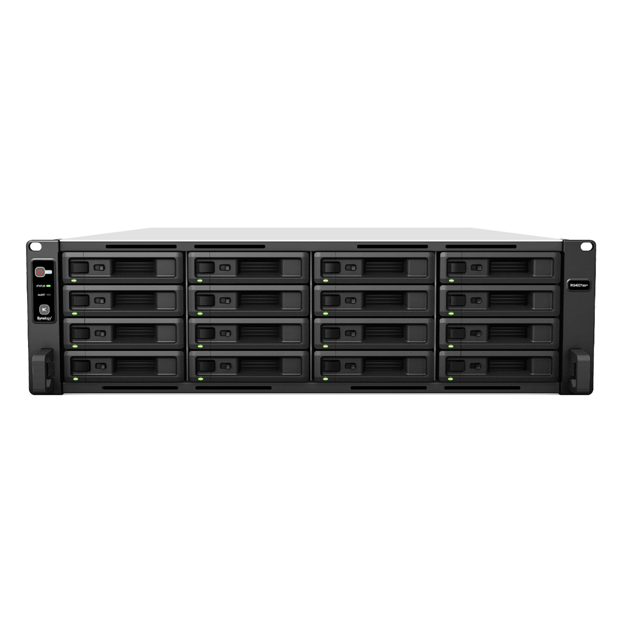 Servidor de Almacenamiento Synology RackStation RS4021xs+ | 16 Bahías | Procesador Intel Xeon D-1541 de 8 Núcleos | Memoria 16 GB Ampliable a 64 GB | RAID F1, 0, 1, 5, 6, 10 | 403,000 IOPS | 6,200 MB/s Lectura Secuencial | Energía Red