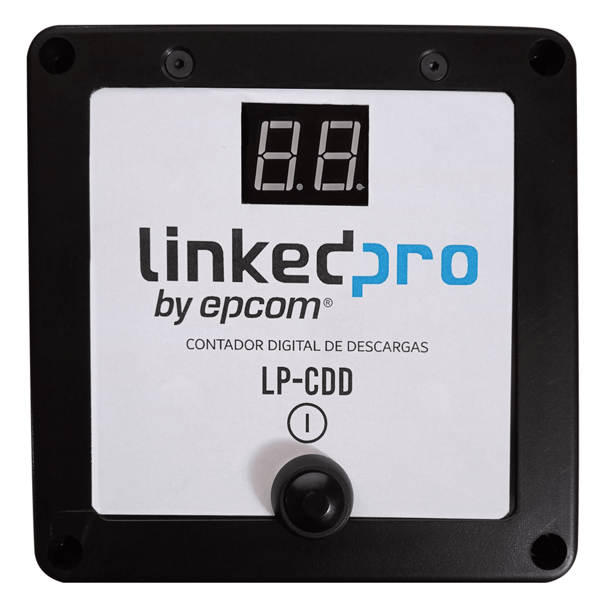 Contador Digital Descargas Atmosféricas / Pantalla Digital / IP65 Exterior / Batería 3V / Rango -20°C a 60°C / 120x120x60 mm (4.7x4.7x2.4 in) — LINKEDPRO BY EPCOM · SKU LP-CDD