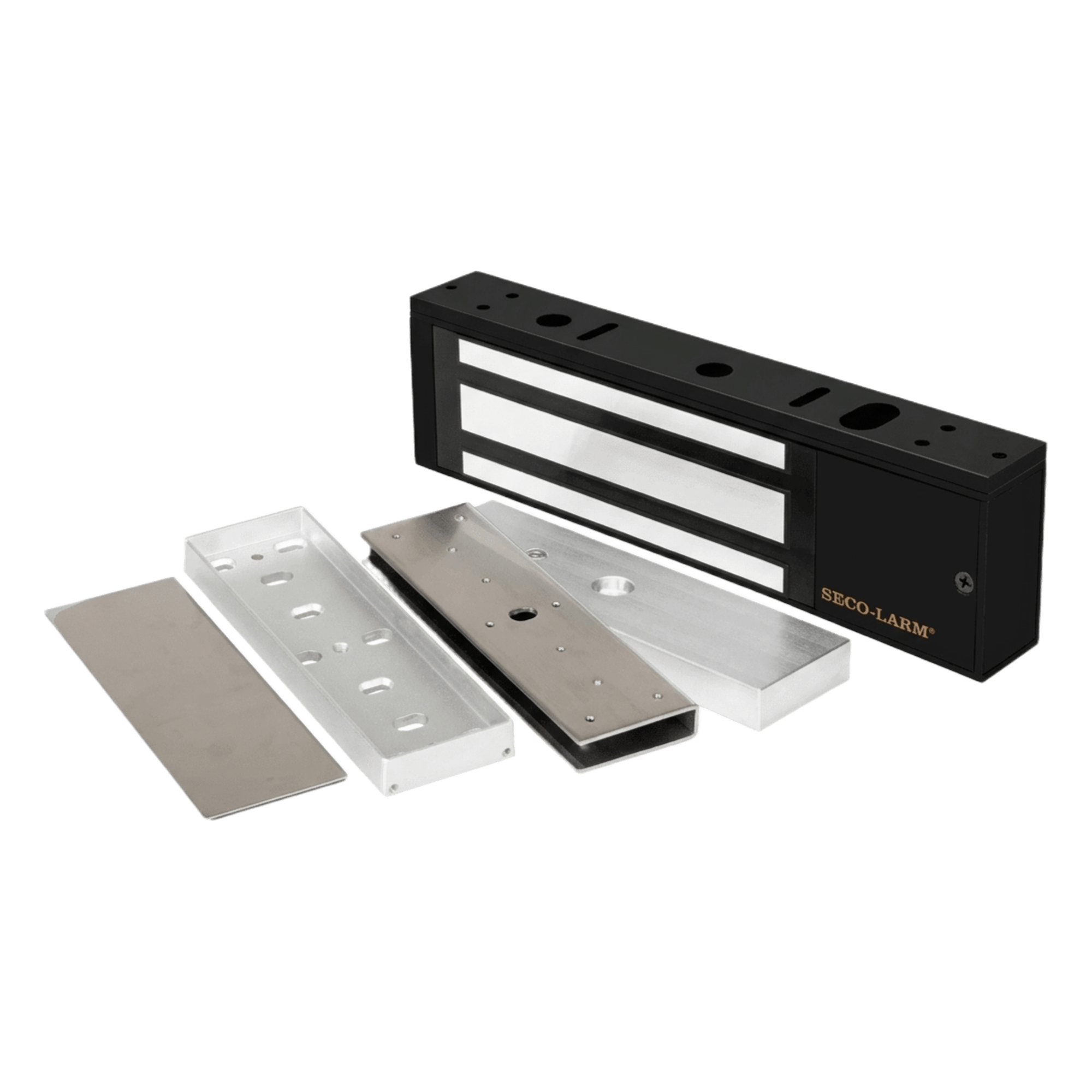 Kit Para Control de Acceso Incluye Chapa Magnética de 1200 Lbs Color Negro / Montaje En "U" Para Puerta de Cristal / Uso Interior / Certificación UL / Diseño Elegante — ENFORCER SECOLARM · SKU E941SB1K2PQ/KITU