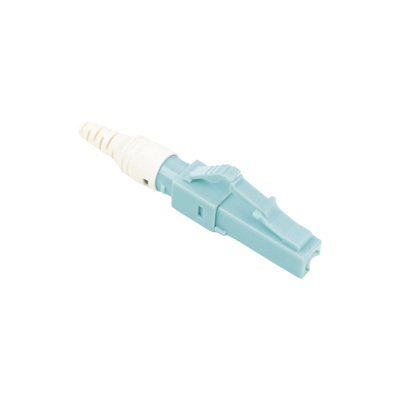 Conector de Fibra Óptica Pre-Pulido LightBow LC Simplex, Multimodo 50/125 (OM3/OM4), Re-Terminable, Color Aqua