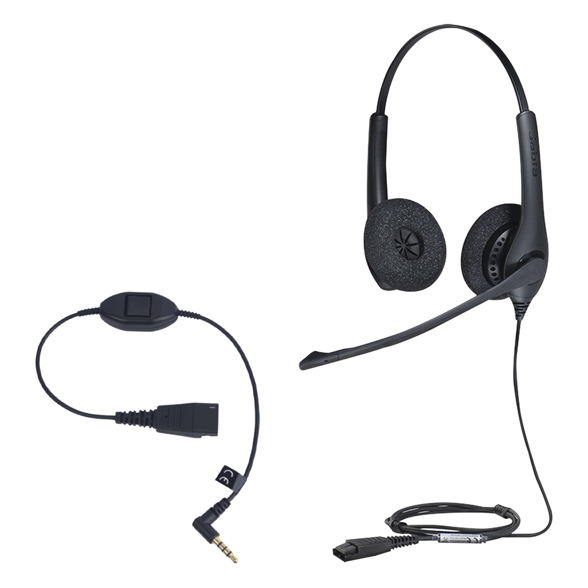 KIT, Diadema con cancelación de ruido, con accesorio para conexiones 3.5mm Incluye modelos BIZ-1500-DUO-QD y MOBILE-QD-35MM-Sï»¿ — JABRA · SKU JABRAKIT