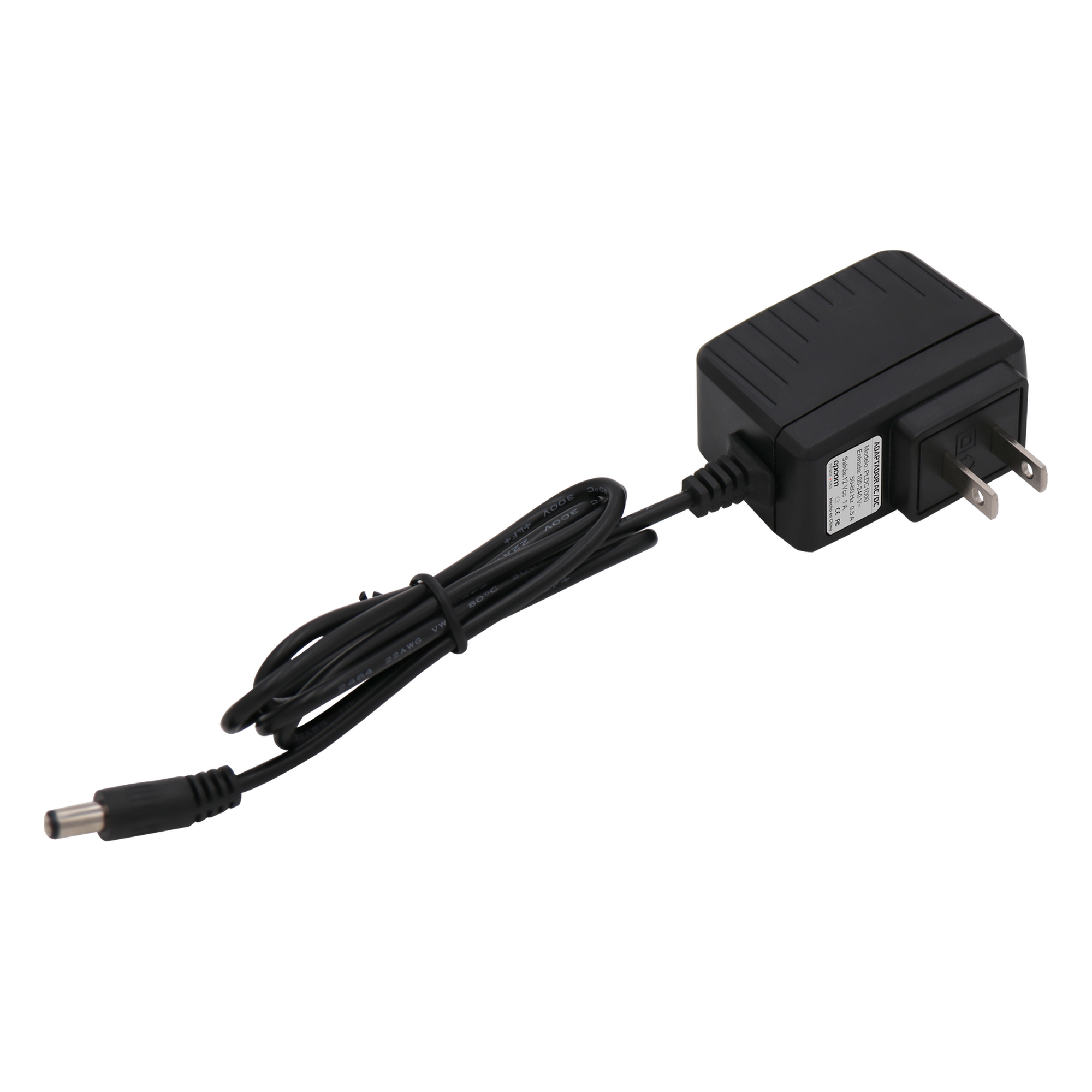 Fuente de poder de 12 Vcc @ 1 Amp Regulado / Uso en Interior / Múltiples Usos / Con cable de 95 cm — EPCOM POWERLINE · SKU PL-DC-1000