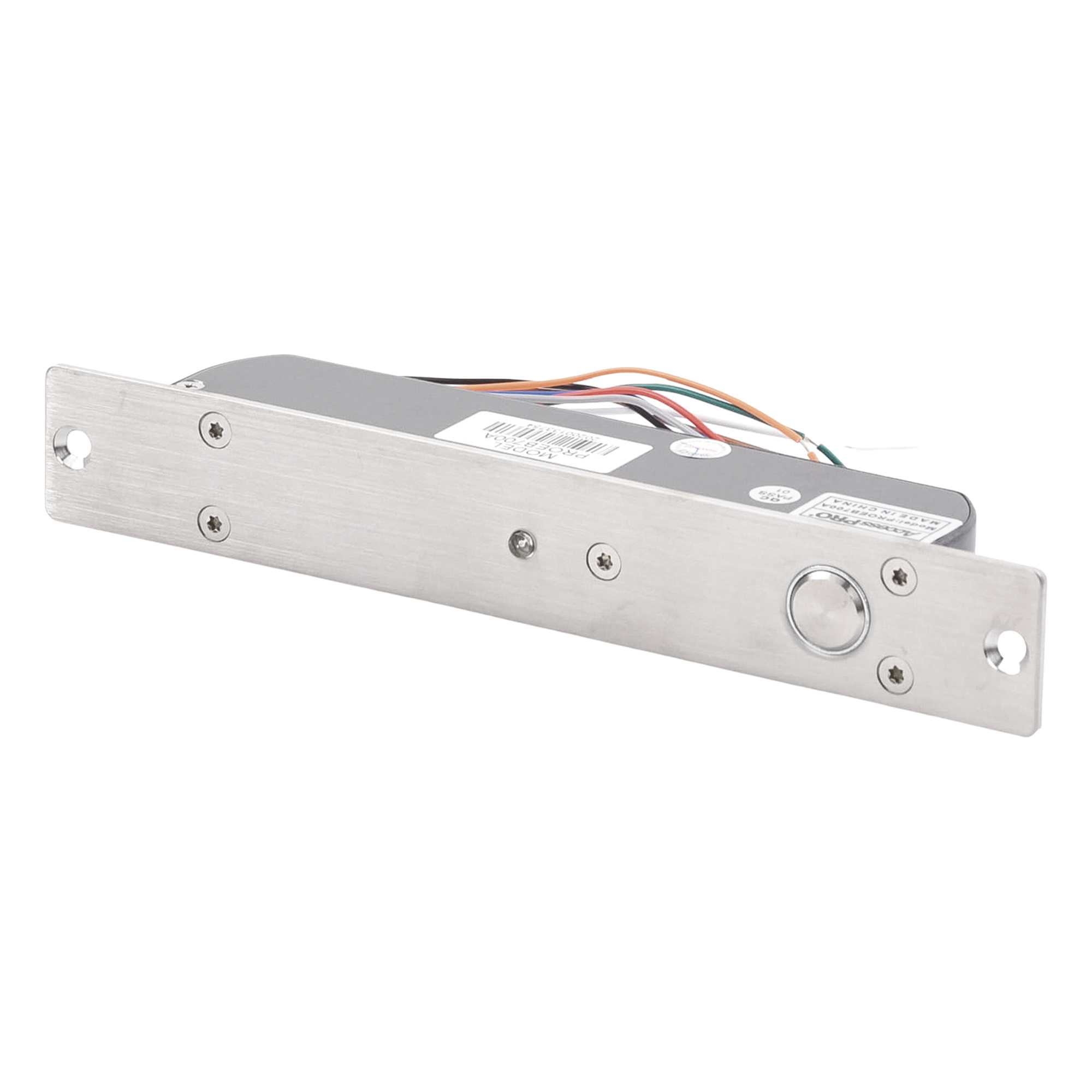 Cerradura de Perno 2000 kg de sujeción/ Abierta en caso de falla (Fail Safe)/ Con temporizador y Sensor de puerta — ACCESSPRO · SKU PROEB-700A