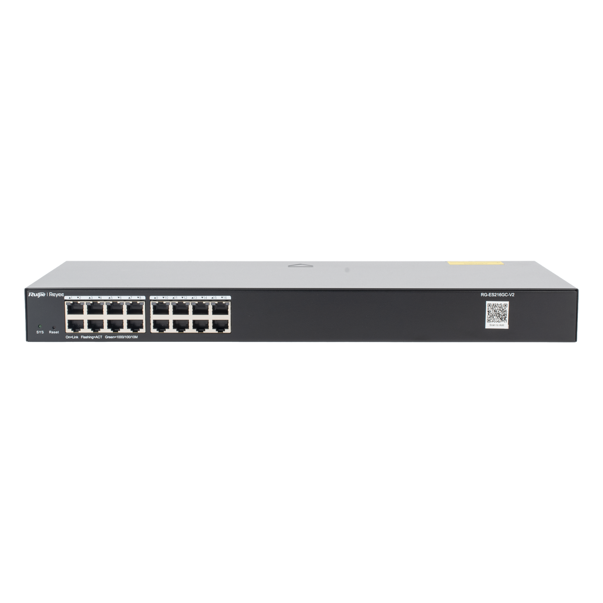 Switch Administrable 16 puertos Gigabit, gestión gratuita desde la nube — RUIJIE · SKU RG-ES216GC-V2