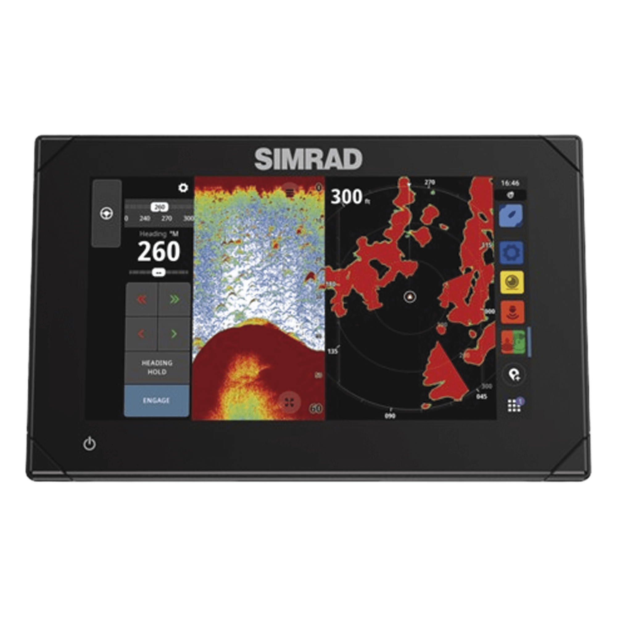 Pantalla de Navegación NSX de7 pulgadas / SolarMAX IPS HD / Integración Total con Mercury / Compatibilidad con Radar HALO / Uso Compartido de Datos de Sonda / Conectividad Inalámbrica y Ethernet / Compatibilidad NMEA 2000 — SIMRAD · SKU 000-15215-001