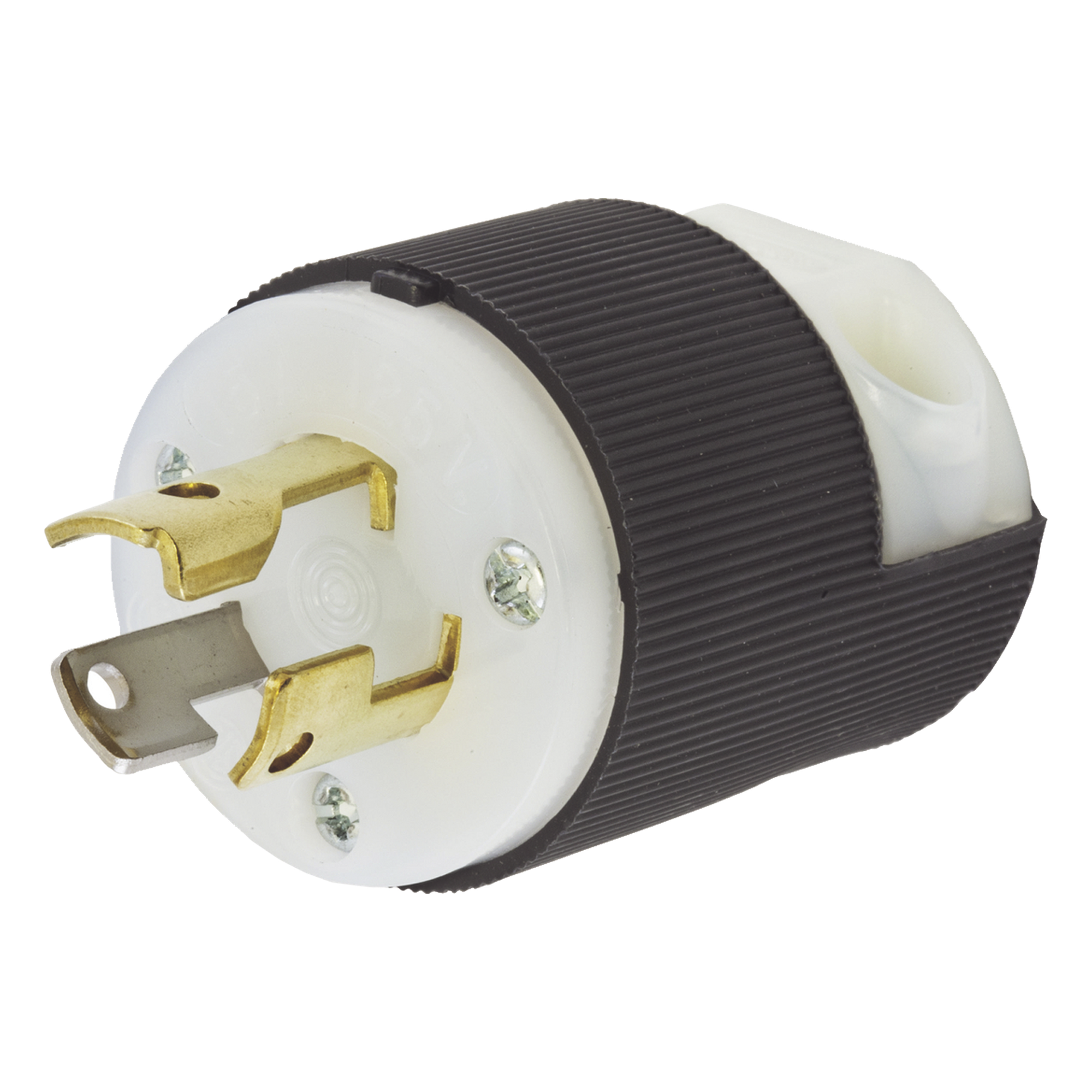 Clavija Industrial con Bloqueo de Media Vuelta / 15 A 125 V CA / 2 Polos 3 Hilos / Color Blanco y Negro / Nema L5-15P. — HUBBELL · SKU HUB-HBL-4720C