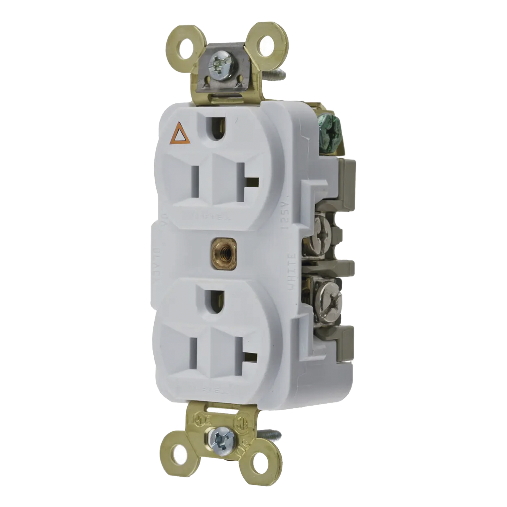 Contacto Dúplex Conexión a Tierra Aislada/ 20 A 125 V/ 2 polos 3 Hilos/ Color Blanco/ Nema 5- 20R/ Grado Industrial. — HUBBELL · SKU HUB-IG5362W