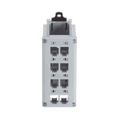 Panel de Parcheo Modular para Cobre, Blindado, de Instalación en Riel DIN Estándar de 35 mm (1.38 pulgadas), 8 Puertos Mini-Com, Color Gris
