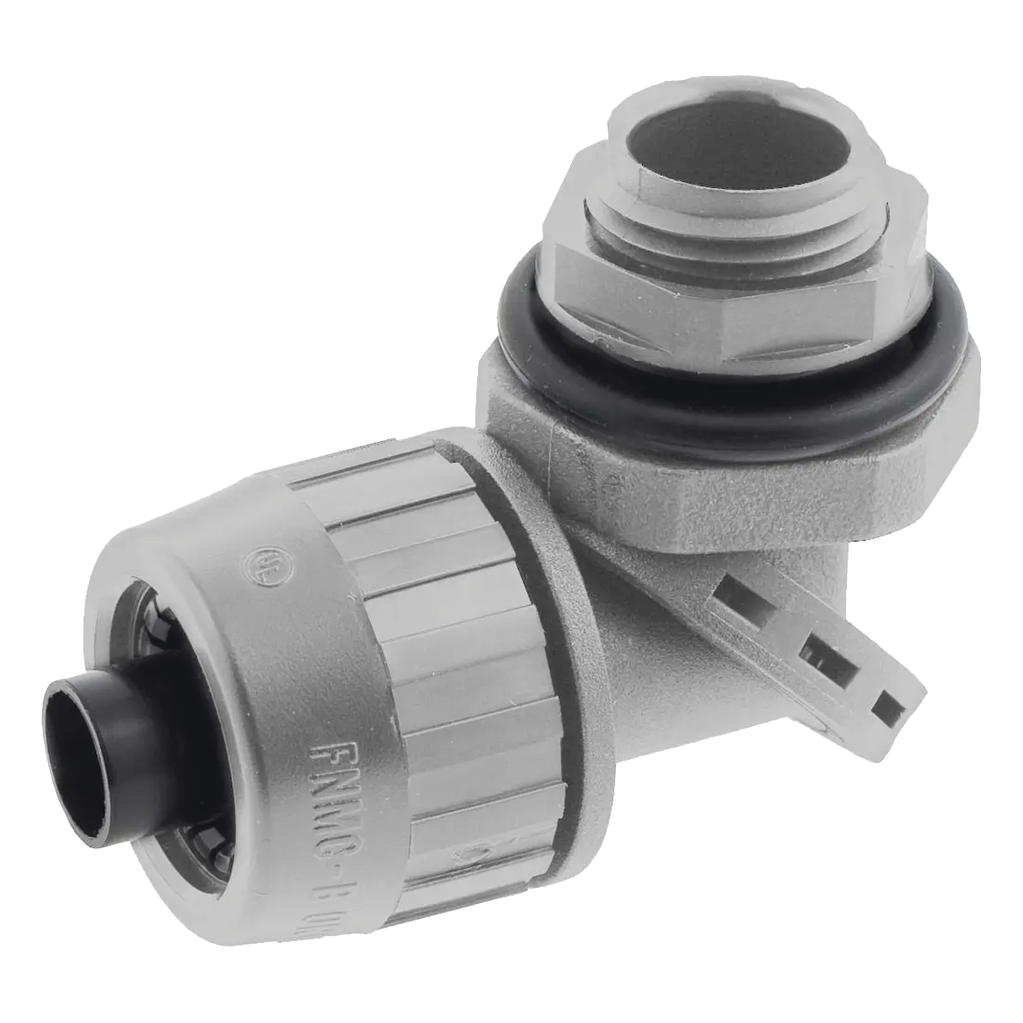 Conector Multi Posición de Nylon de 3/4" para Tubería Liquidtight Polytuff. — HUBBELL · SKU HUB-PS0759-NGY