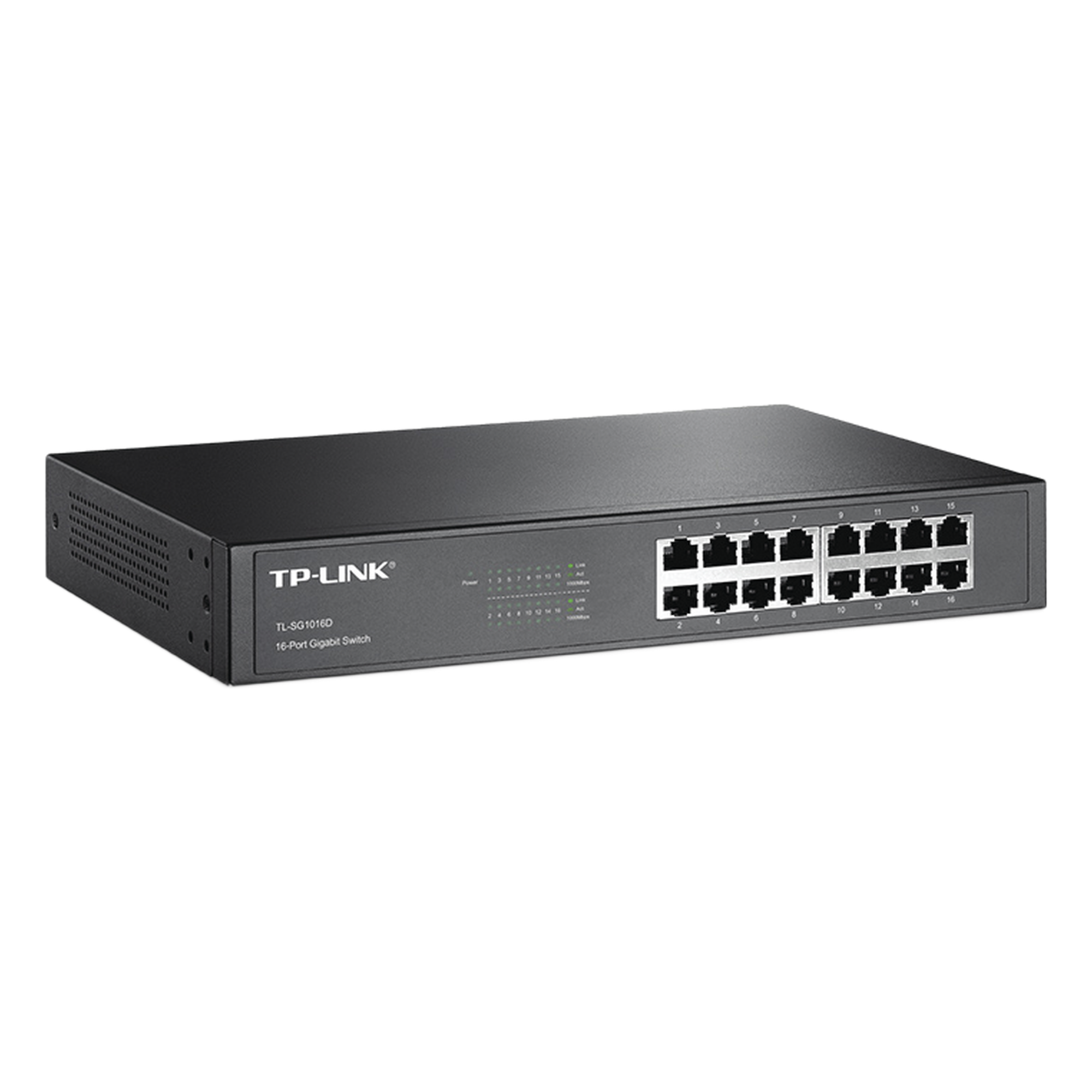 Switch Gigabit no administrable de 16 puertos 10/100/1000 Mbps para escritorio/rack — TP-LINK · SKU TL-SG1016D