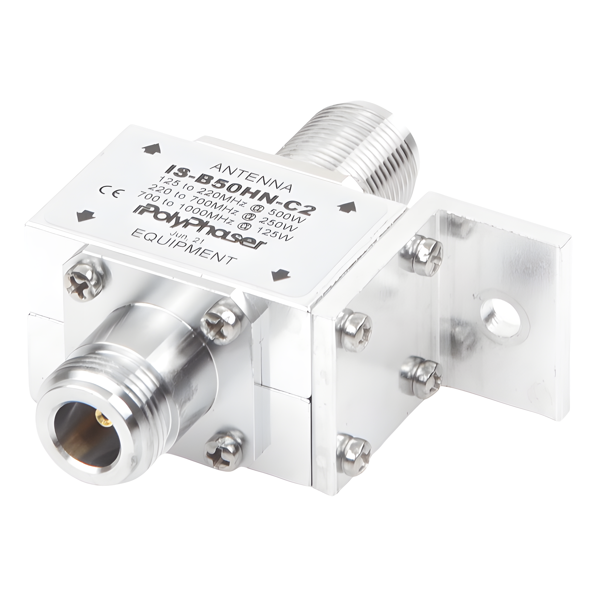 Protector Coaxial RF / 125-1000 MHz / 50 Ω / N Hembra Bidireccional / 500W / 20 kA / Tubo de Gas