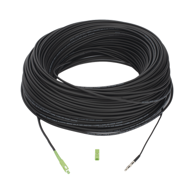 Rollo de Fibra Óptica Drop Redonda G657A2 Monomodo Simplex de 200 Metros con Conectores SC/APC-SC/APC para Instalaciones Aéreas, Subterráneas o a la Intemperie