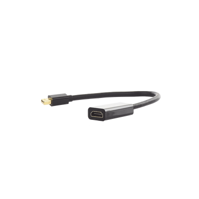 Convertidor Mini Display Port a HDMI / 4K@30Hz / Thunderbolt / Blindaje Interno Múltiple / Carcasa ABS / Longitud de 25 cm (9.84 pulgadas)