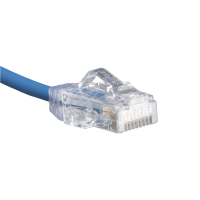 Cable de Parcheo TX6, UTP Cat6, Diámetro Reducido (28AWG), Color Azul, 20.2 cm (8 Pulgadas)