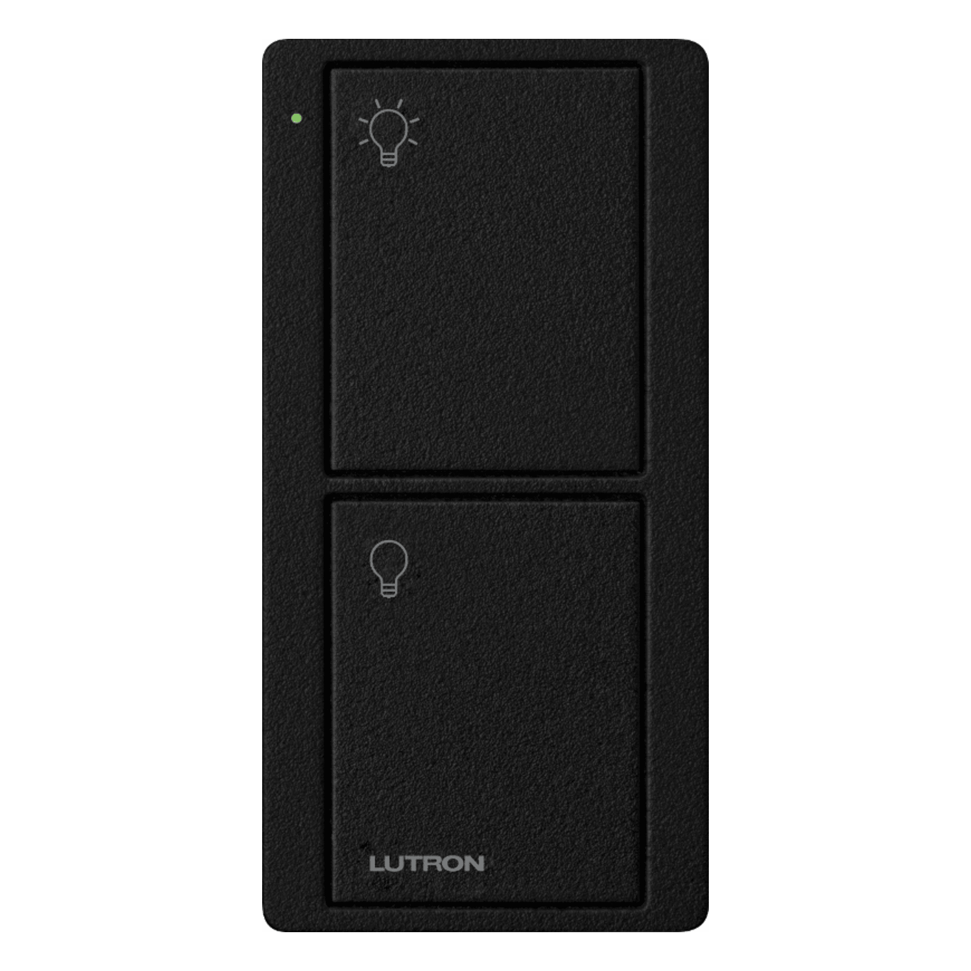 Control Pico inalámbrico de 2 botones para encender y apagar iluminación en sistemas Lutron como Caseta Wireless y RadioRA 2, color Midnight satinado — LUTRON ELECTRONICS · SKU PJ22BTMNL01