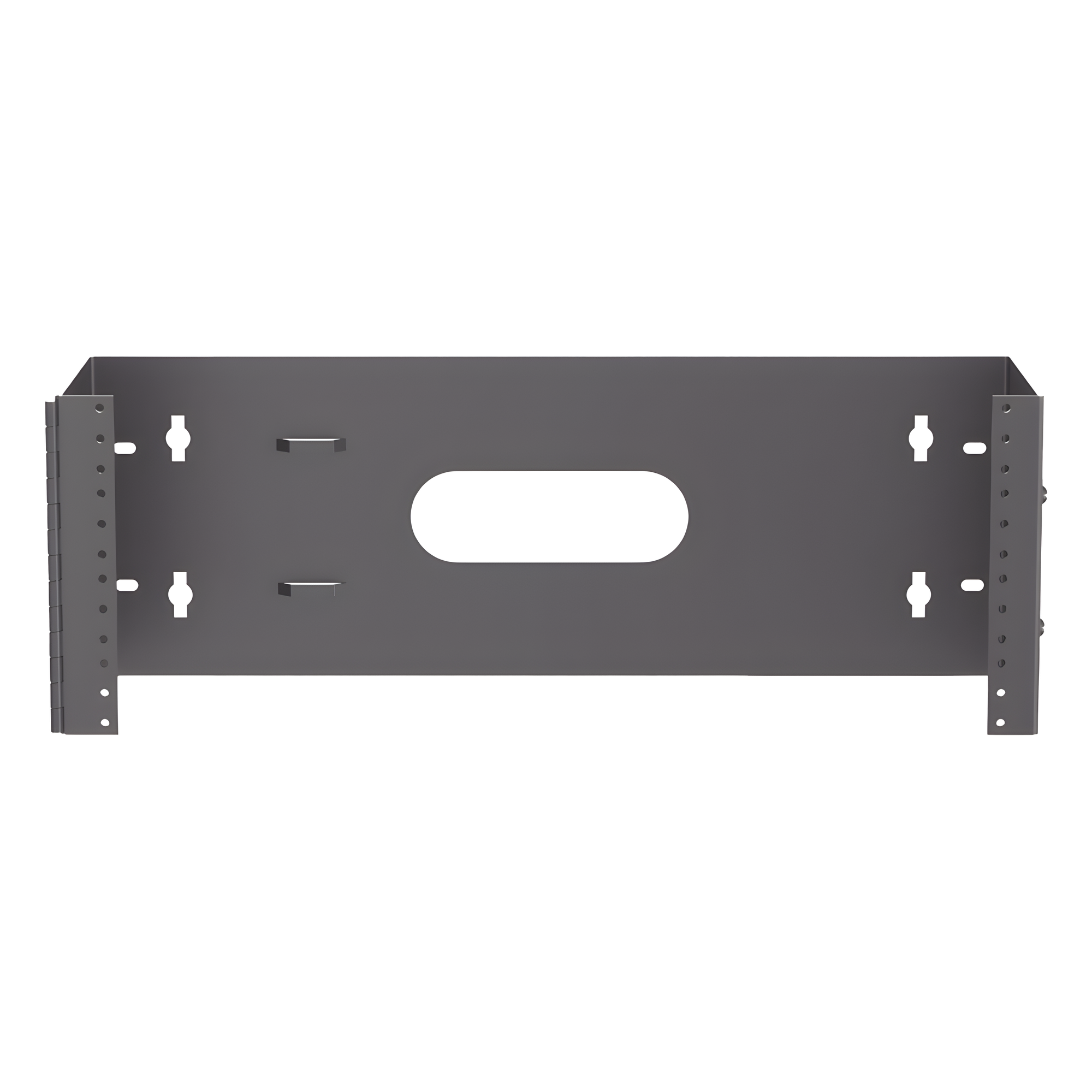 Rack Abierto de Instalación en Pared con Bisagras, Profundidad de 159 mm, 19 in de Ancho, 4 UR, Color Negro