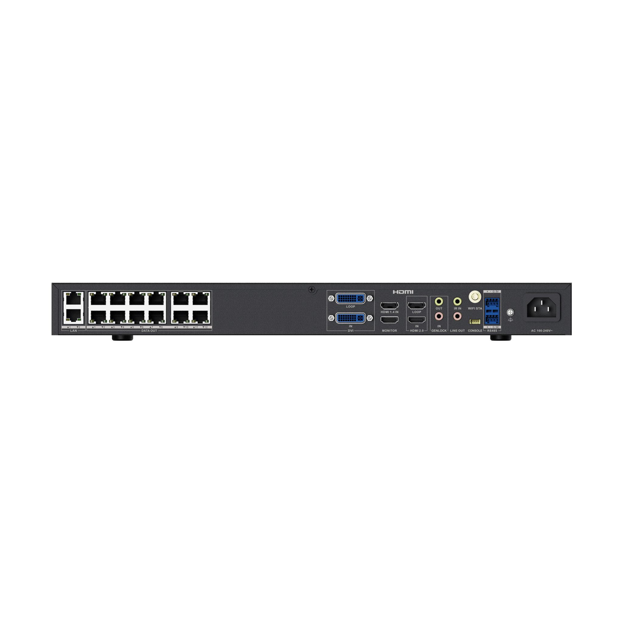 Controlador LED para Videowall / Configuración WEB / Android Interconstruido / 12 Puertos de Video RJ45 / Compatible con Paneles LED Hikvision