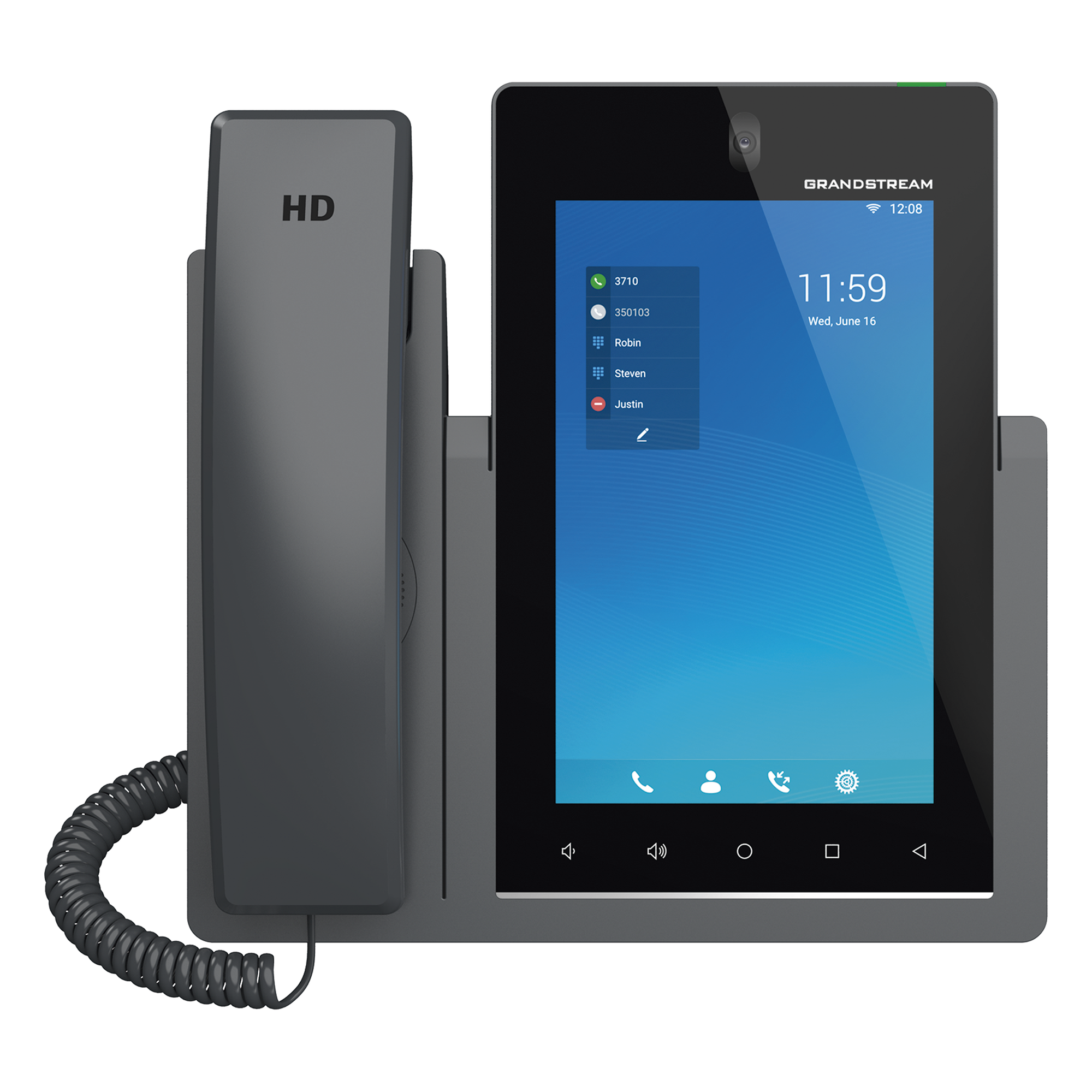 Teléfono IP Android 11, 16 líneas SIP con 16 cuentas, pantalla táctil 7", puertos Gigabit, Wi-Fi, Bluetooth, PoE, codec Opus, IPV4/IPV6 con gestión en la nube GDMS — GRANDSTREAM · SKU GXV3470