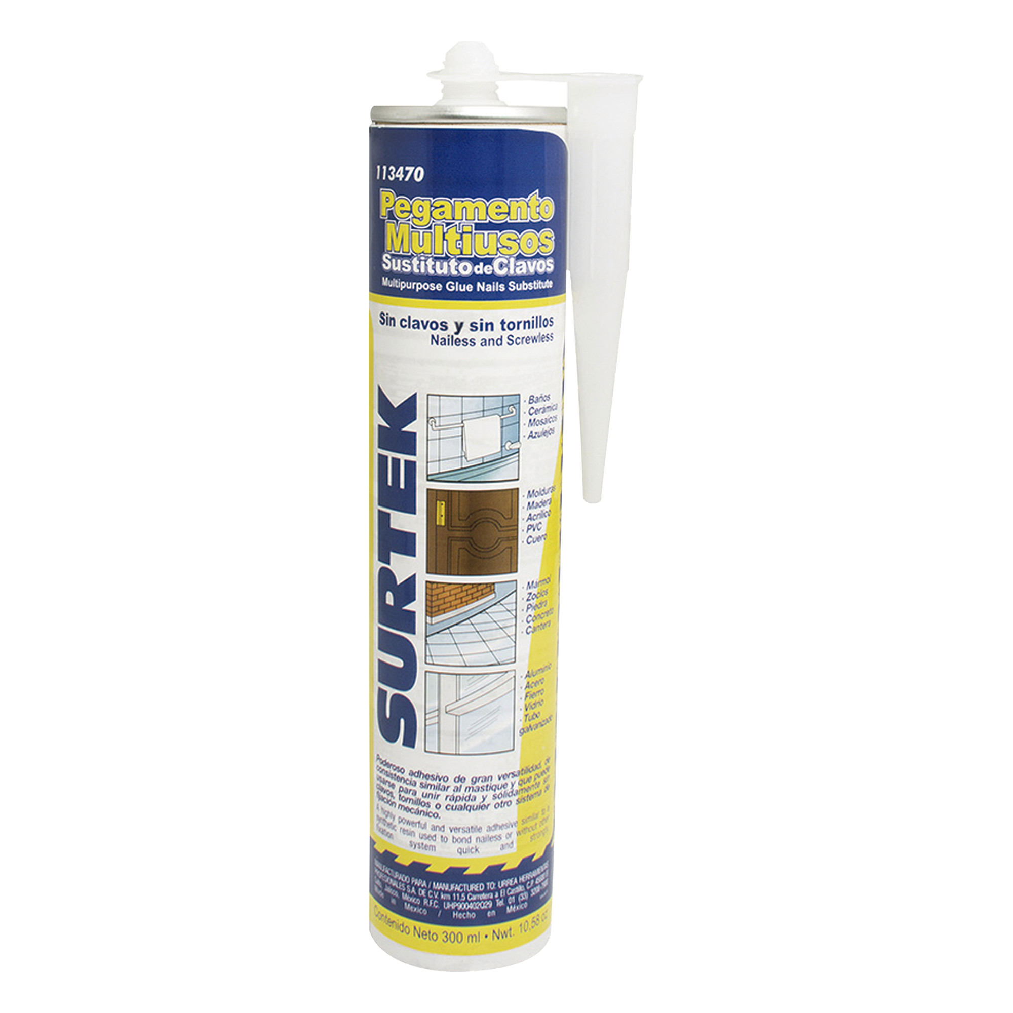 Pegamento Multiusos Sin Clavos (300 ml) (SKU:113470) — SURTEK · SKU SYS113470