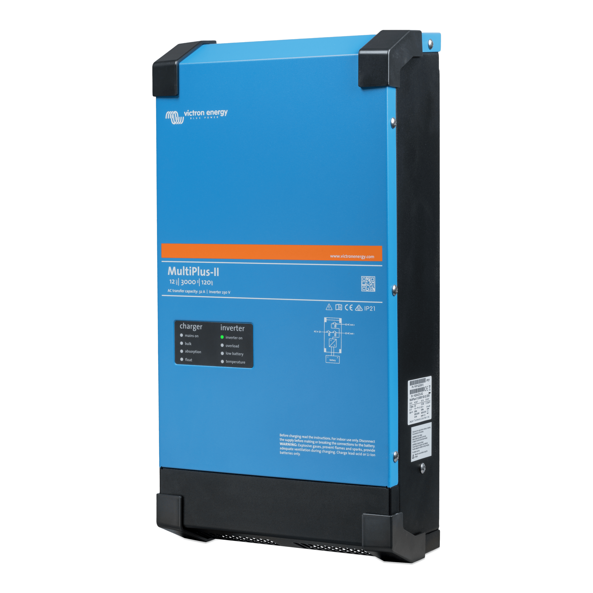 MultiPlus-II 48/3000/35-50 / Inversor Cargador de Onda Pura / Entrada 48 Vcc / Salida 2400 W 120 Vca 60 Hz