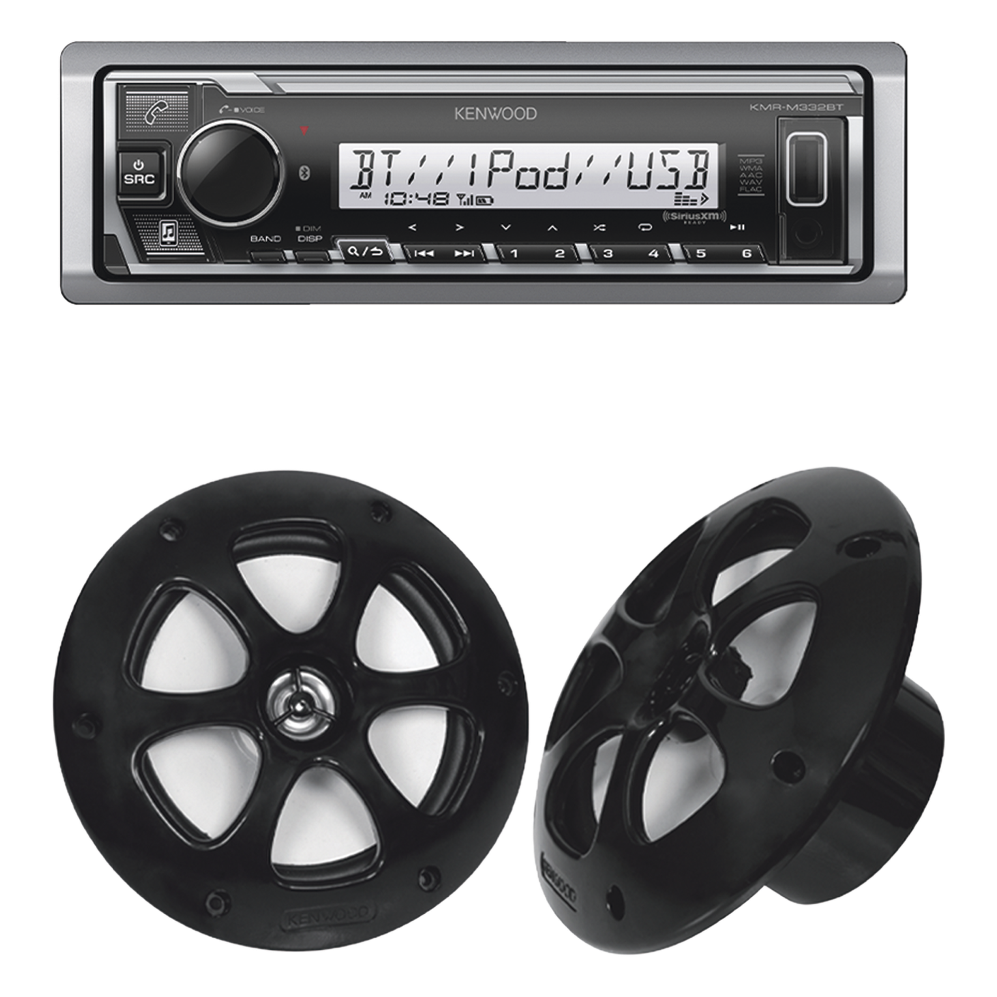 Kit de estéreo con Bluetooth KMR-M332BT | más Par de bocinas KFC-1613MRB — JVC KENWOOD · SKU KE/1613MRB