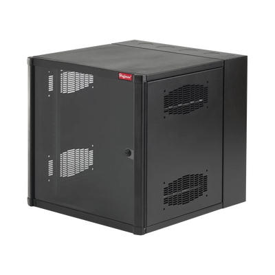 Gabinete AccessPlus de 19 UR Montaje en Pared de 19in, Rieles Numerados y Roscados #10-32, Puerta con Ventana de Seguridad, 600 mm de Ancho, 637 mm de Profundidad, Color Negro