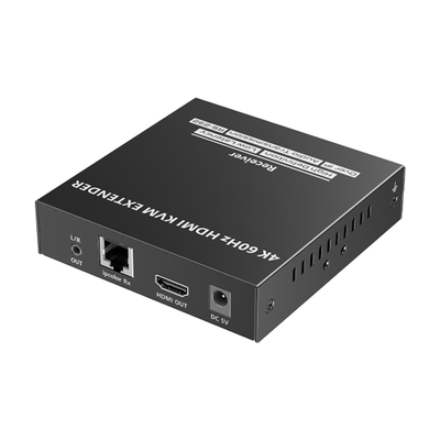 Receptor Compatible para Kit TT582-KVM |4K @60Hz | Cat 6, 6a y 7 | hasta 150 metros | Transmite el Video y Controla tu DVR vía USB a distancia