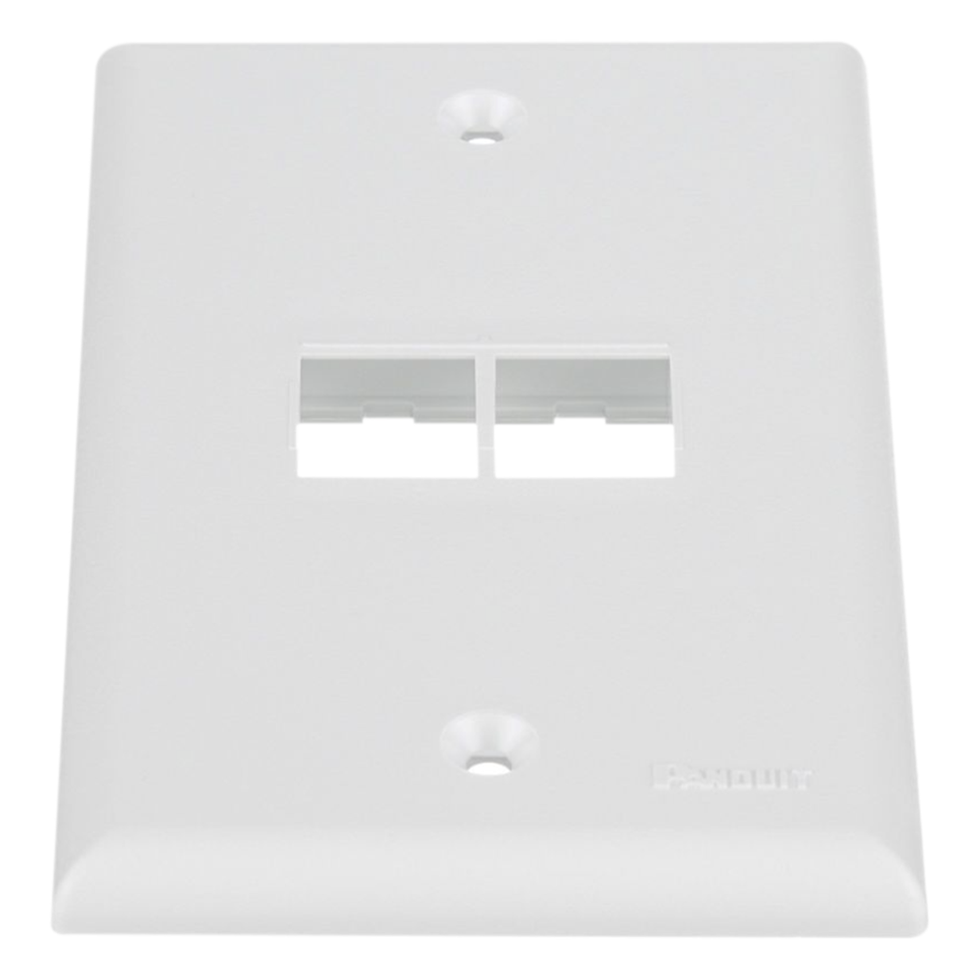 Placa de Pared Vertical, Salida Para 2 Puertos Keystone, Color Blanco — PANDUIT · SKU NK2FNWH
