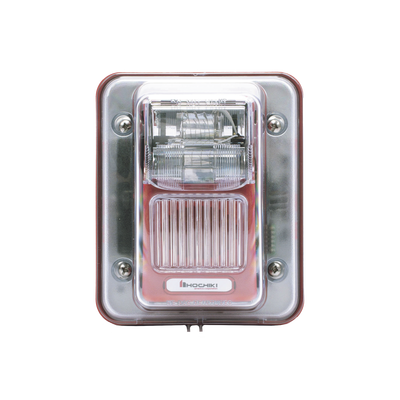 Sirena Estrobo, Para Intemperie, Montaje en Muro, Color Rojo (0500-05860) — HOCHIKI · SKU WHEC24-75WR