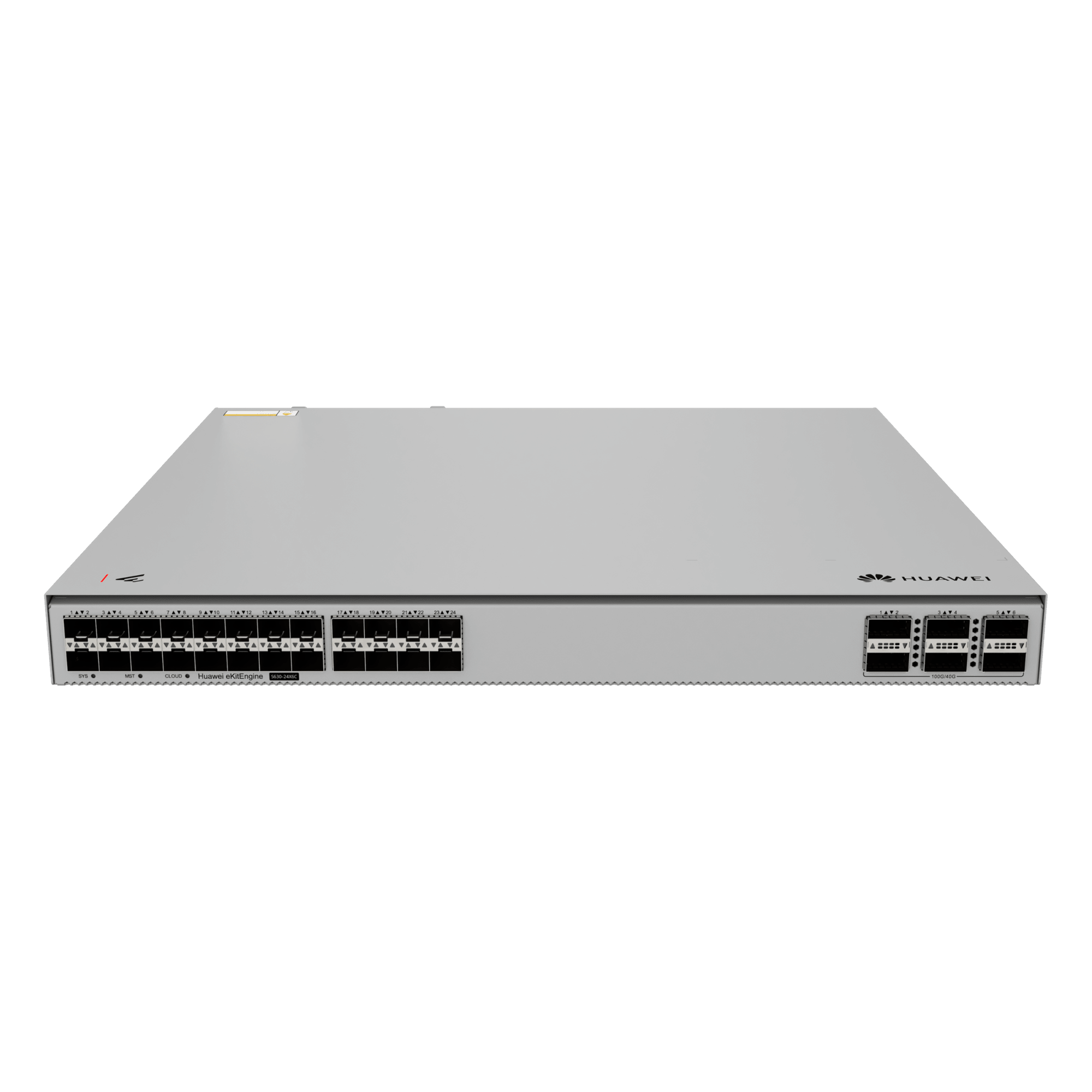 Switch Core Capa 3 / 24 Puertos 10GE SFP+ / 6 Puertos 100GE QSFP28 / Switching 1680 Gbps / Forwarding 1250 Mpps / iStack / Gestión Cloud / 1U — HUAWEI · SKU S630-24X6C