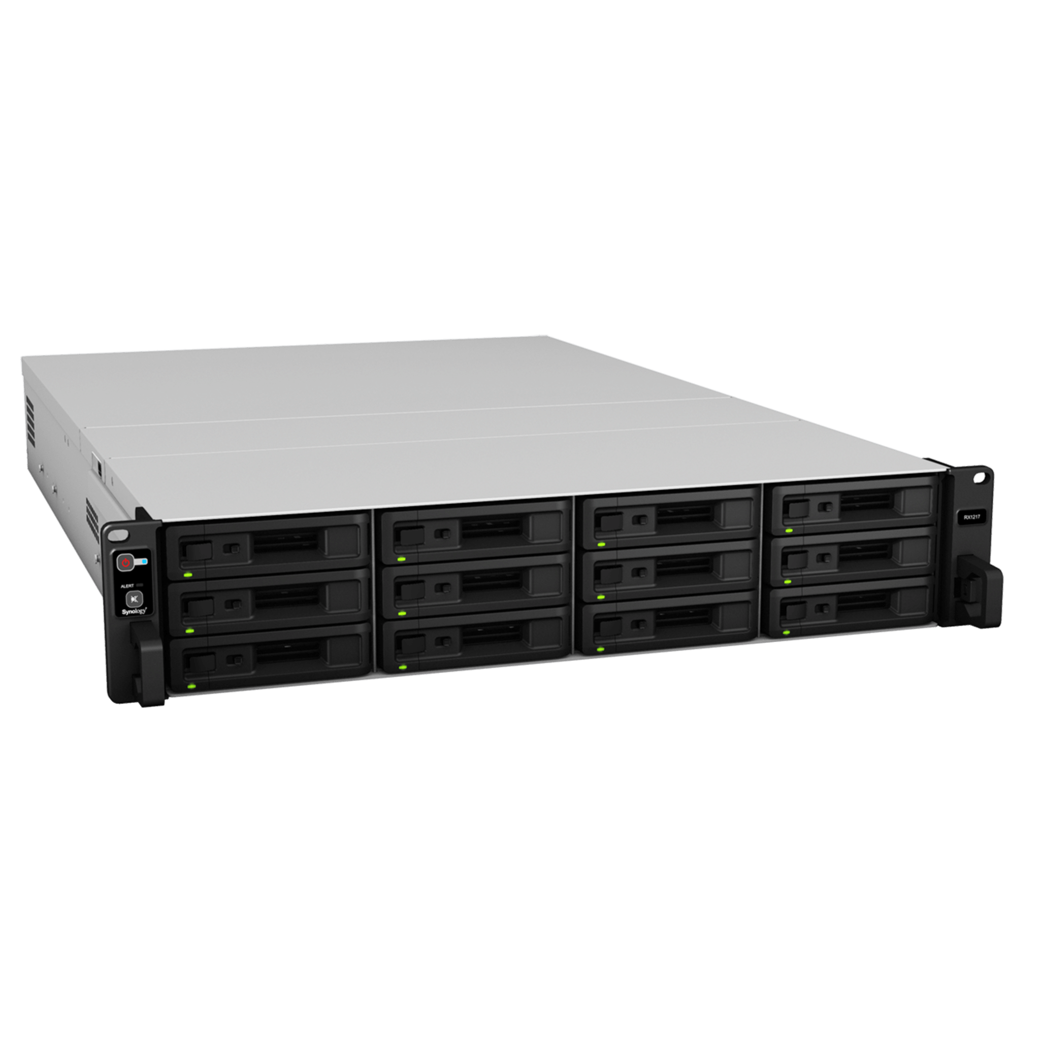 Unidad de Expansión Synology RX1217/RX1217RP | 12 Bahías de Disco | Compatible con SATA 3.5” y 2.5” | Expansión de Volumen en Línea | Fuentes de Alimentación Redundantes (RX1217RP) | Administración con