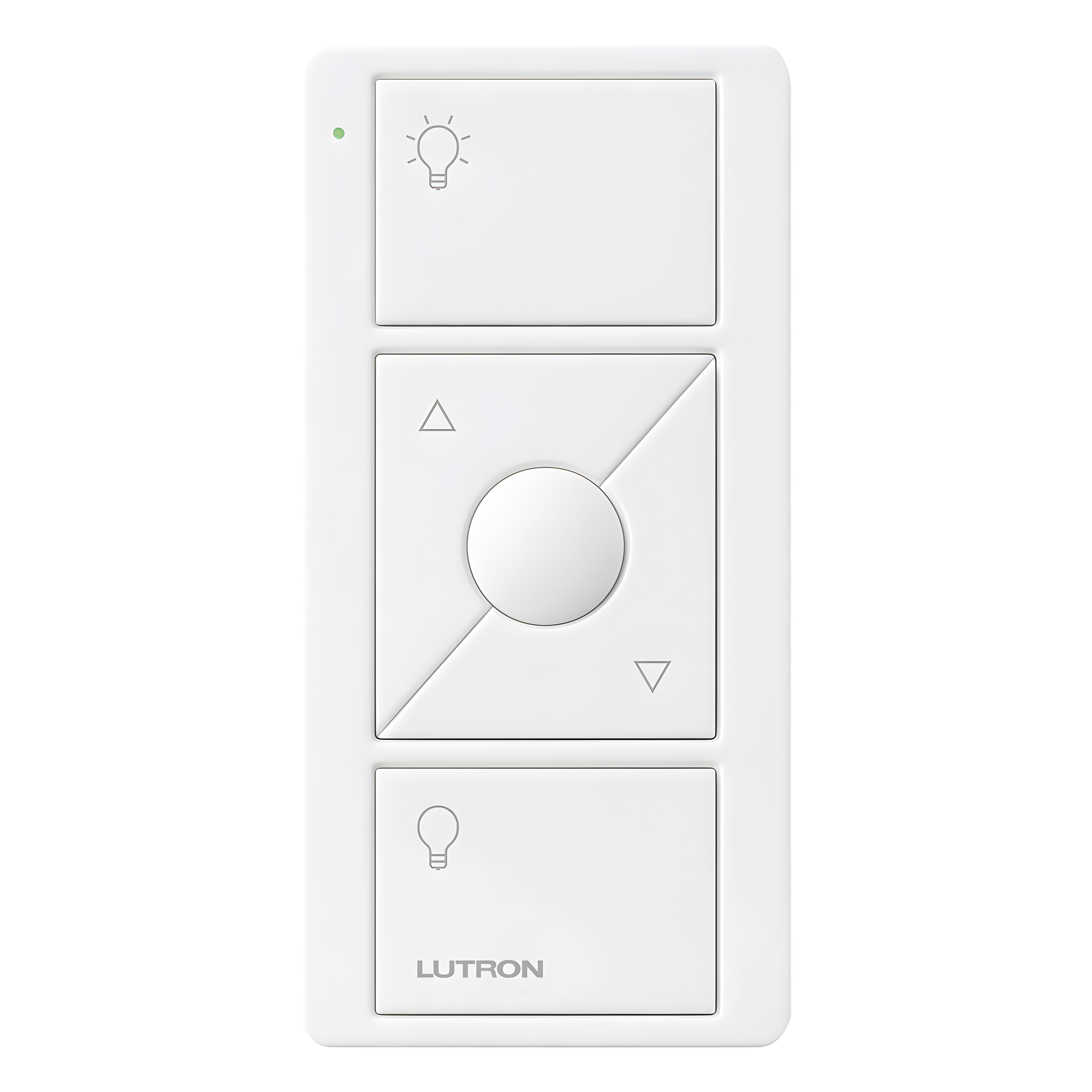 Control Pico inalámbrico de 3 botones con subir y bajar para iluminación, batería de 10 años, compatible con Caseta Wireless, RadioRA 2, Vive y GRAFIK Eye QS, color blanco — LUTRON ELECTRONICS · SKU PJ23BRLGWHL01