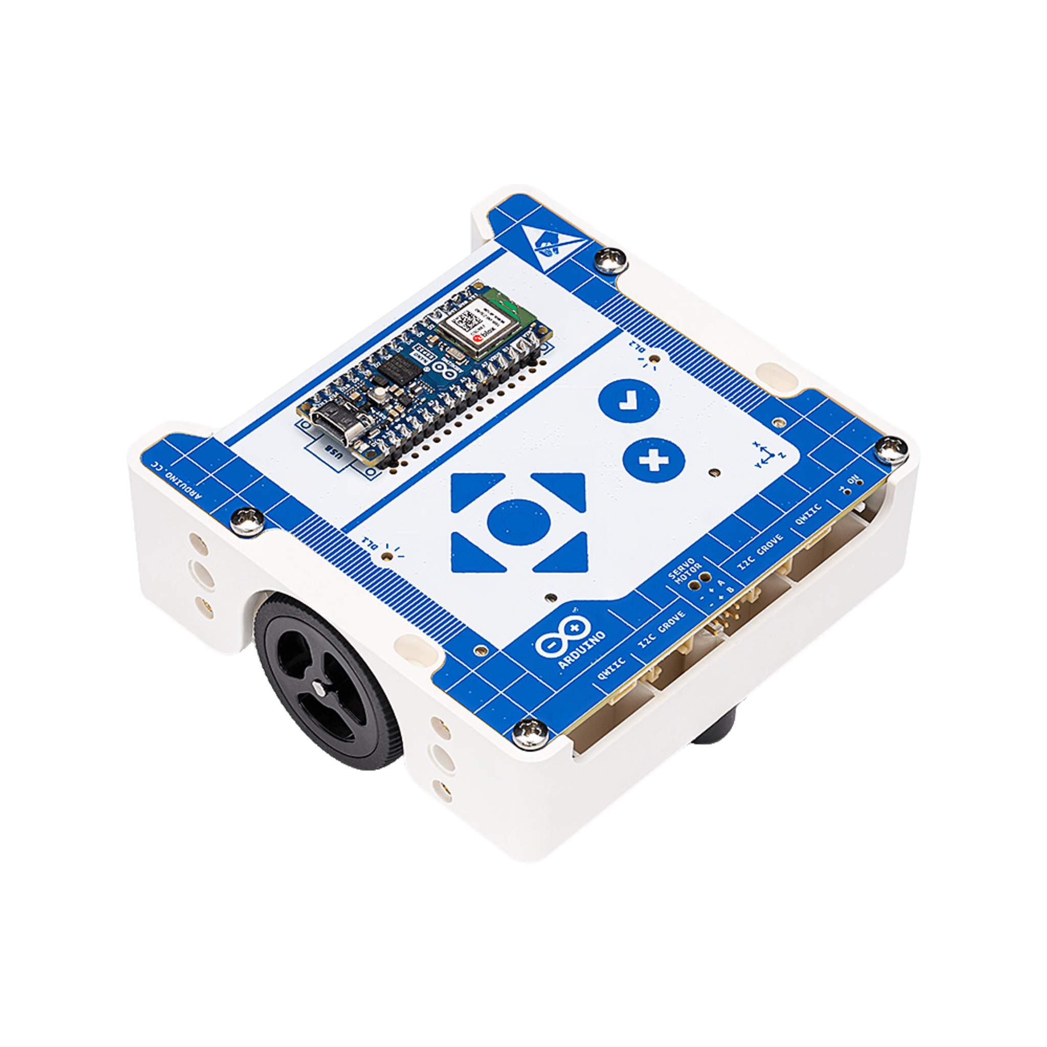 Robot Educativo Arduino® Alvik / Nano ESP32 + STM32 Cortex-M4 / WiFi + Bluetooth LE / Sensores RGB Color + ToF 350 cm + IMU 6-Axis / Motores DC con Encoder / Programación MicroPython + Arduino C + Blocks / Compatibilidad LEGO® Technic&t — ARDUINO LLC · SKU AKX-00066