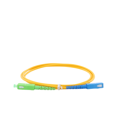 Jumper de Fibra Óptica Monomodo SC/APC-SC/UPC Simplex de 1 Metro (3.28 Pies), 3mm