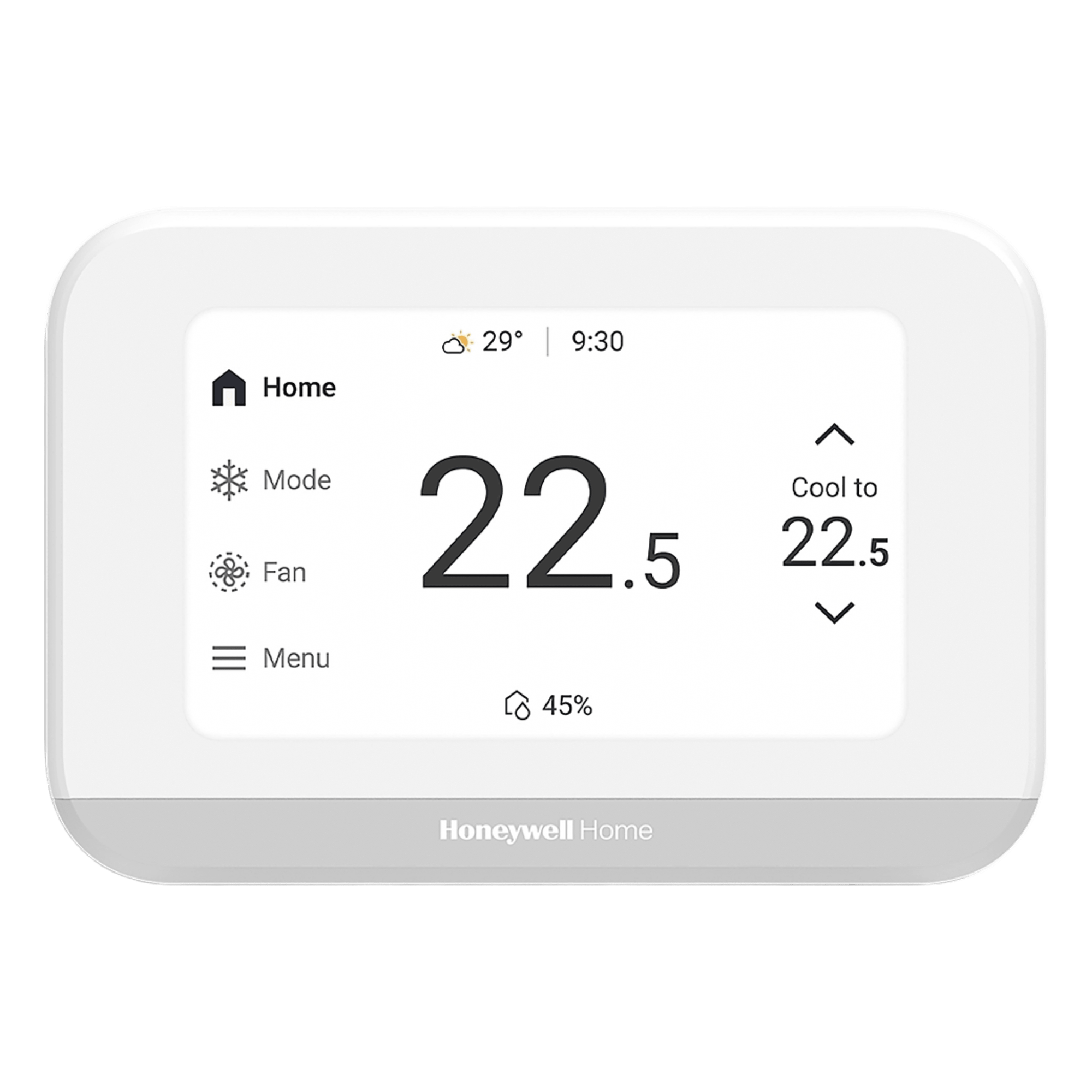 Termostato inteligente con pantalla táctil de 4.3 pulgadas, sensor de humedad, hasta 3H/2C bomba de calor, Wi-Fi, Bluetooth y Matter, color blanco — HONEYWELL HOME RESIDEO · SKU THX900W1