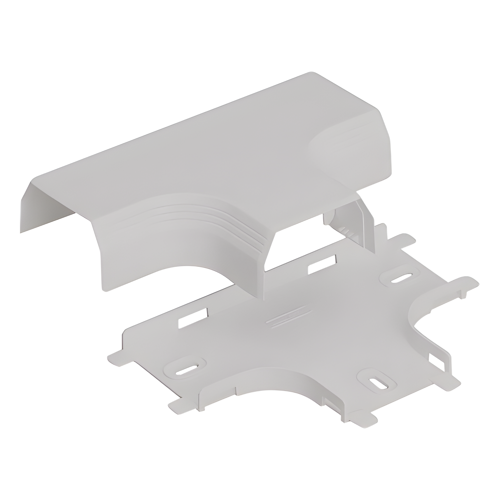 Accesorio en "T", para uso con canaleta T45, Material PVC Rígido, Color Blanco Mate