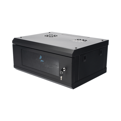 Gabinete de Pared con Puerta de Cristal Templado, 455 mm de Profundidad, 4U Rack de 19 in, Acero Reforzado