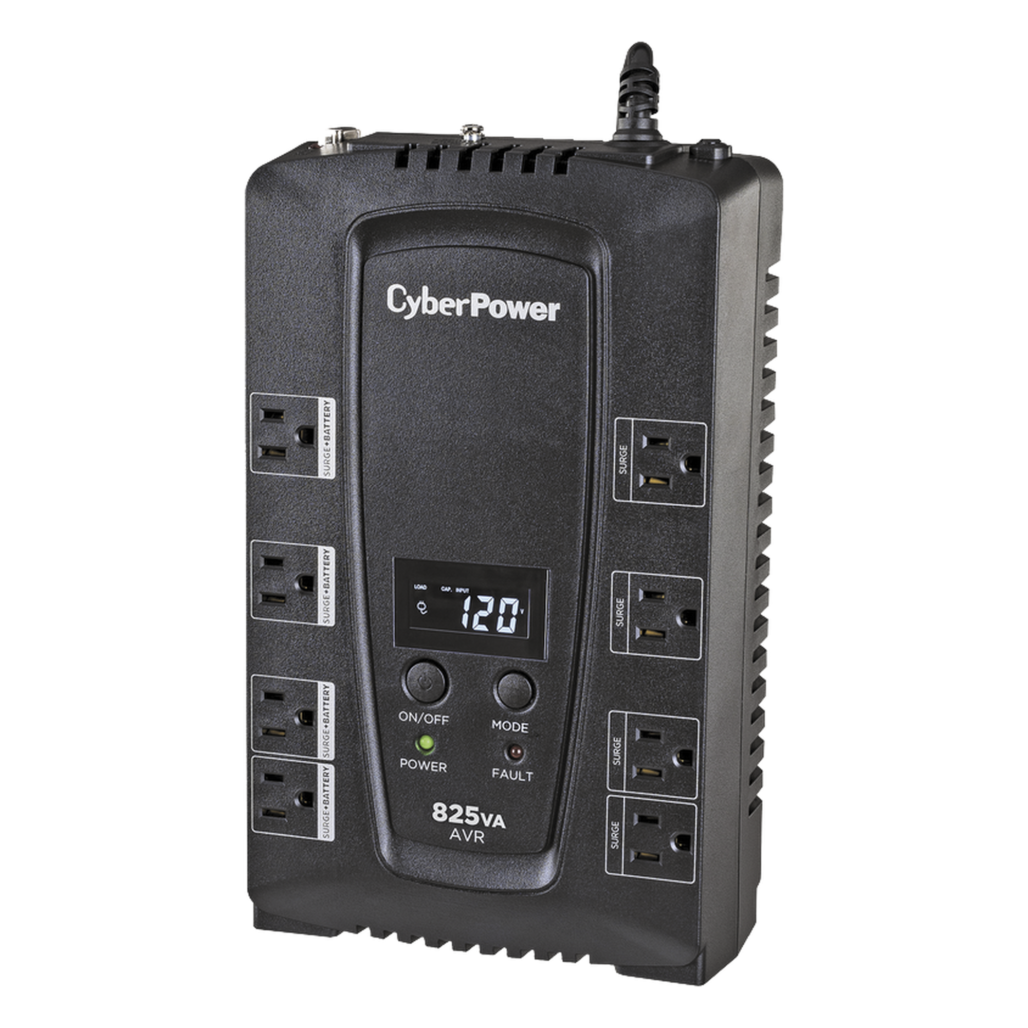 UPS Línea Interactiva / 825 VA / 450 W / 8 Tomas NEMA 5-15R / AVR Integrado / LCD Multifunción / Protección 1030 J