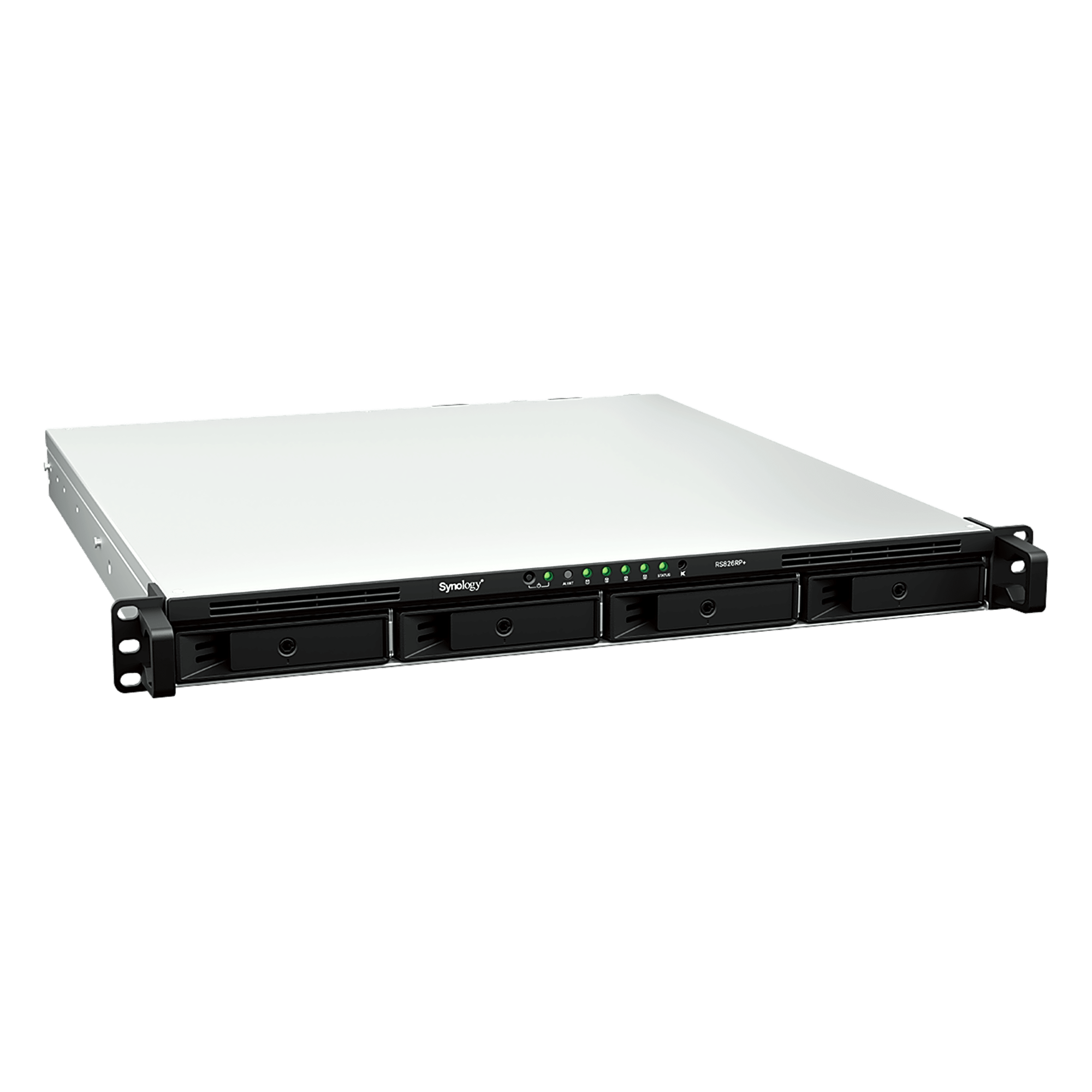 Servidor NAS Rackmount / 4 Bahías Hot-Swappable / 1U / 2000/1300 MB/s Lectura/Escritura / 4 Puertos 1GbE RJ45 / PCIe 3.0 x8 / Dual Power Supply Redundante / DSM / Almacenamiento Empresarial