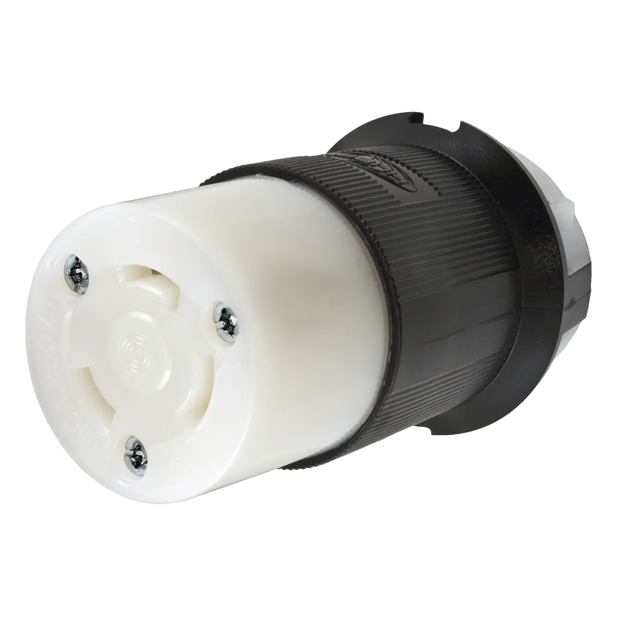 Conector Industrial con Bloqueo de Media Vuelta / 30 A 250 V CA / 2 Polos 3 Hilos / Color Blanco y Negro / Nema L6-30R.  — HUBBELL · SKU HUB-HBL-2623