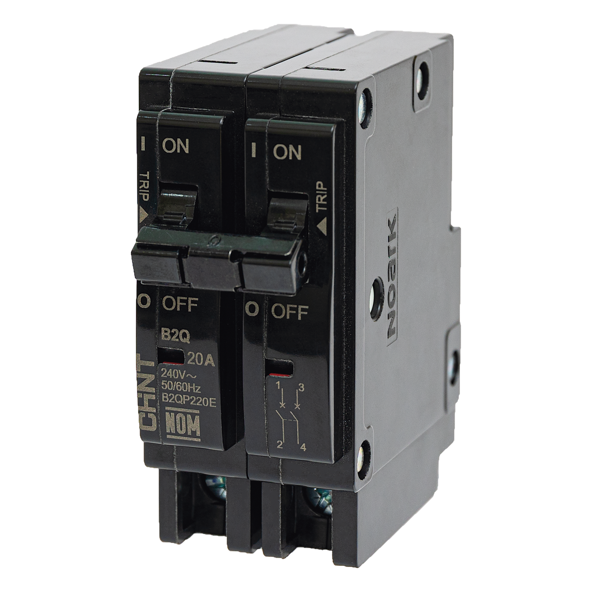 Interruptor Termomagnético Enchufable, Serie: B2Q, 2P, 60A, 240V  (SKU:1002286) — CHINT · SKU B2QP260E