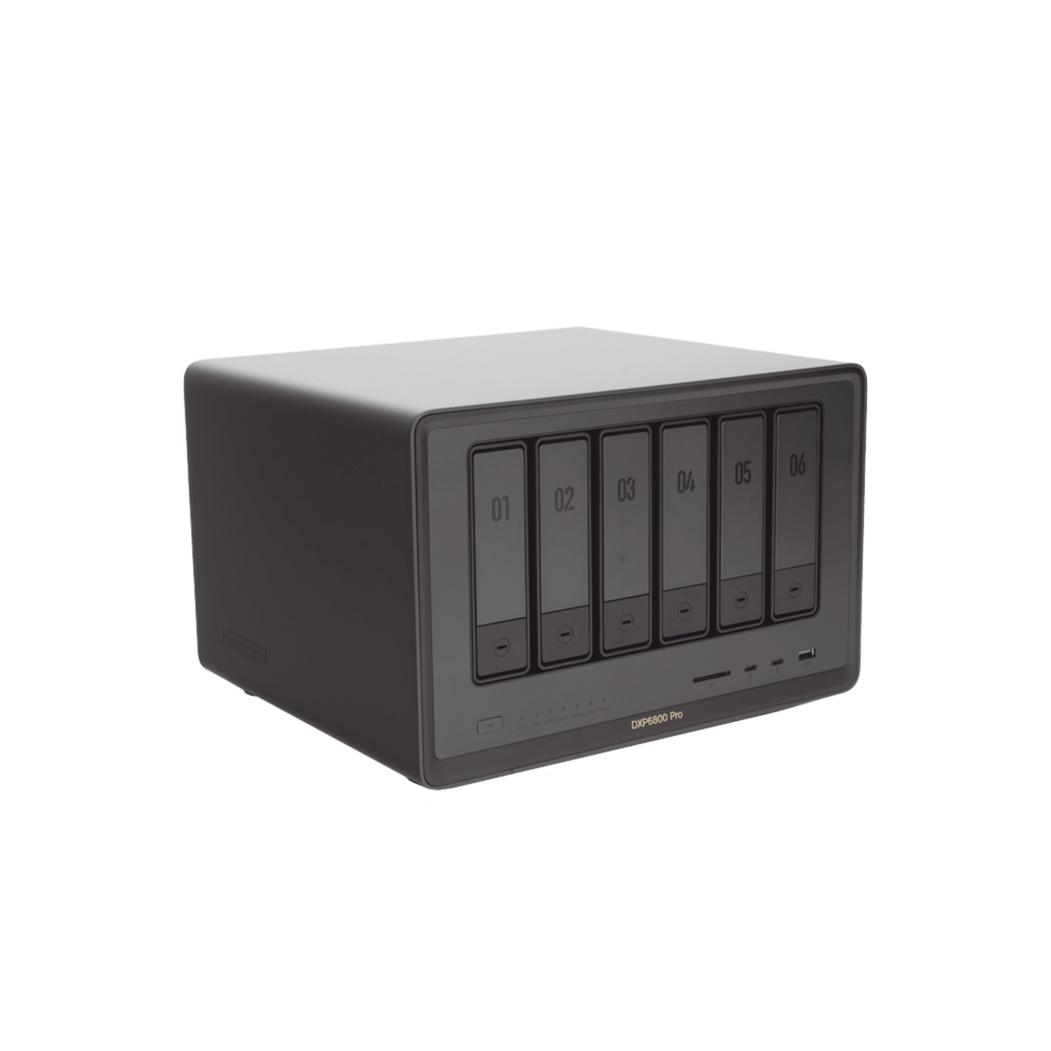 NAS UGREEN NASync DXP6800 Pro / Intel Core i5-1235U 10 Núcleos / 6 Bahías SATA + 2 M.2 NVMe / 2 Puertos Thunderbolt 4 / 2 Puertos 10GbE / 8K HDMI / PCIe 4.0 x4 / DDR5 Hasta 64GB / Compatibilidad Multiplataforma