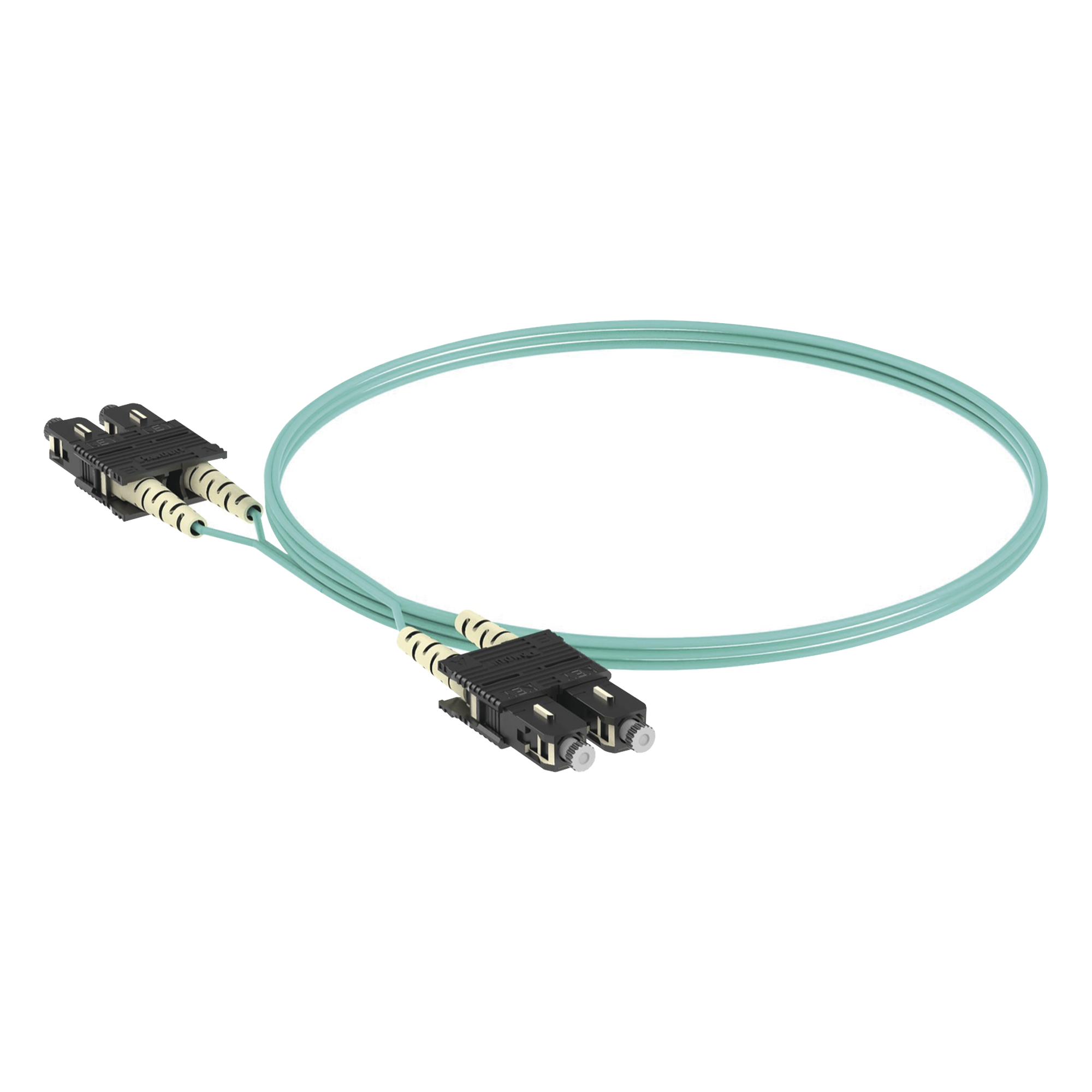 Jumper de Fibra Optica Multimodo 50/125 OM3, SC-SC Duplex, OFNR (Riser), Color Aqua, 3 Metros (9.84 Pies) — PANDUIT · SKU FX23RSNSNSNM003
