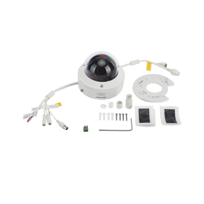 Domo IP 8 Megapixel / Lente Mot. 2.8 a 12 mm / DARKFIGHTER / WDR 120 dB / IK10 / 30 mts IR / Conteo Facial / Detección Facial / Interior / PoE / Búsqueda por Atributos / Micrófono Integrado / Micro SD